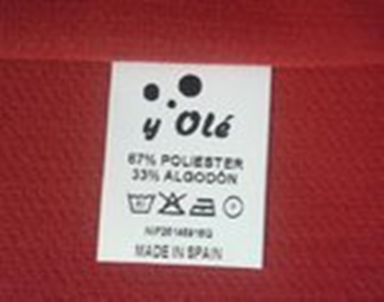 Etiqueta en poliamida con sus LOGO y lavado