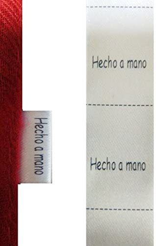 Etiquetas raso blanco Hecho a mano para coser a costura