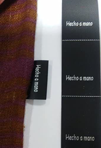 Etiquetas raso negro Hecho a mano para coser a costura